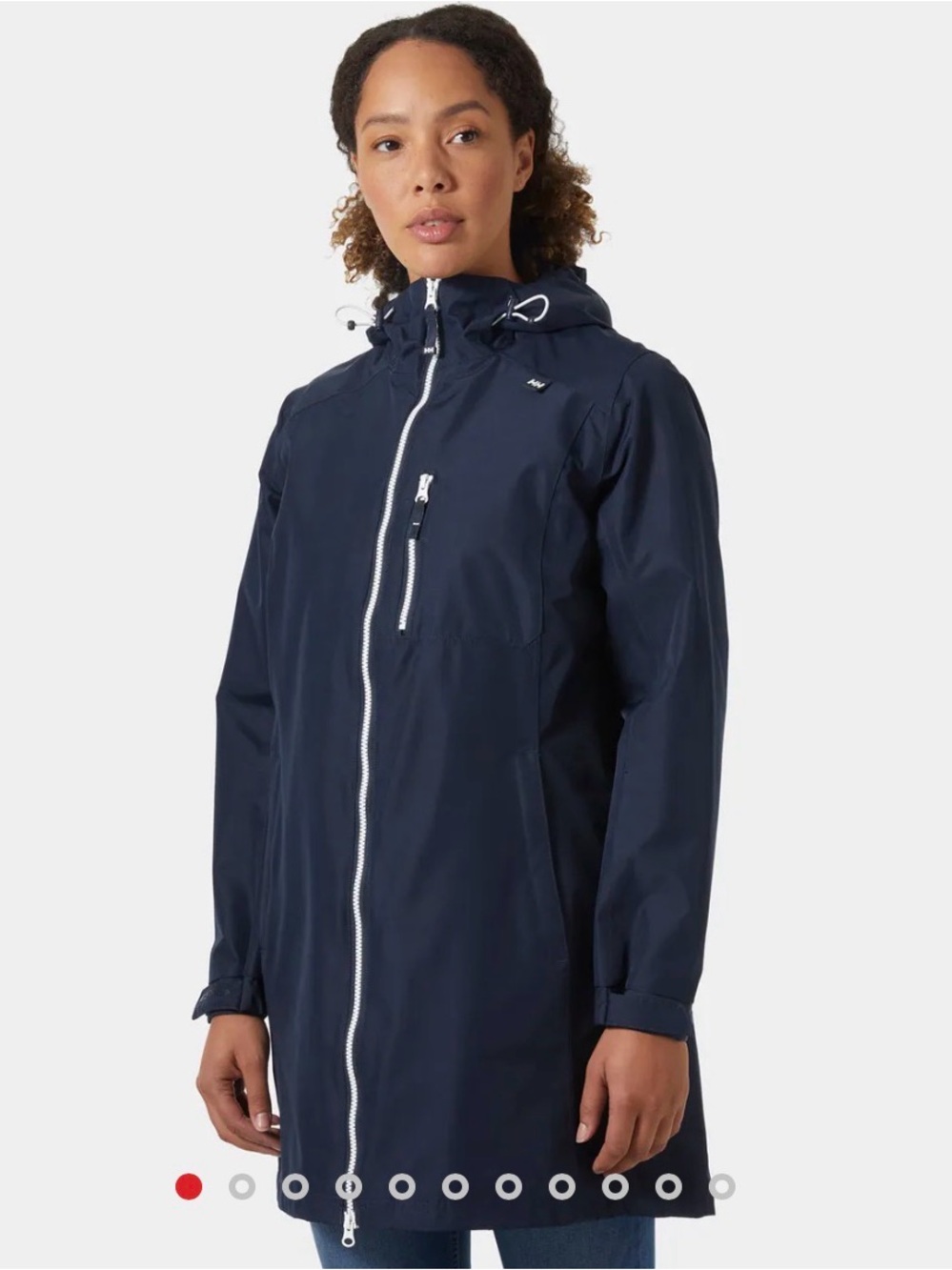 Helly Hansen Navy Blue Hooded Waterproof Rain Jacket Coat sz M